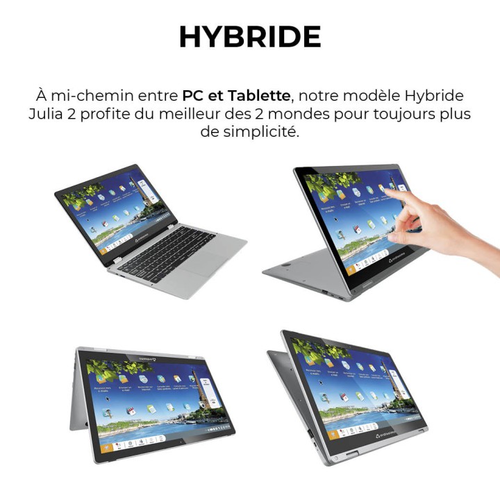 Ordinateur hybride Tactile 13"  Julia 2