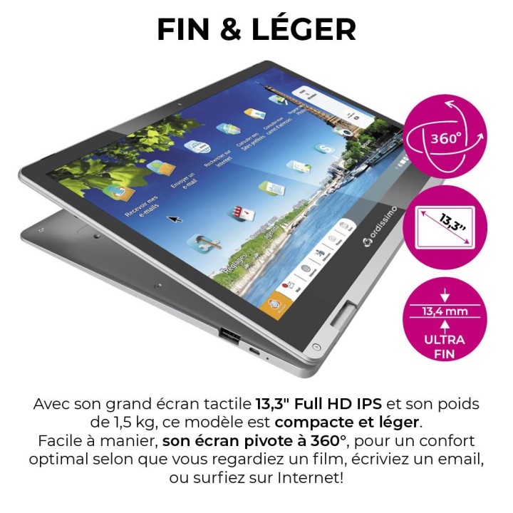 Ordinateur hybride Tactile 13"  Julia 2