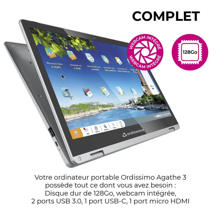 Ordinateur hybride Tactile 13"  Julia 2
