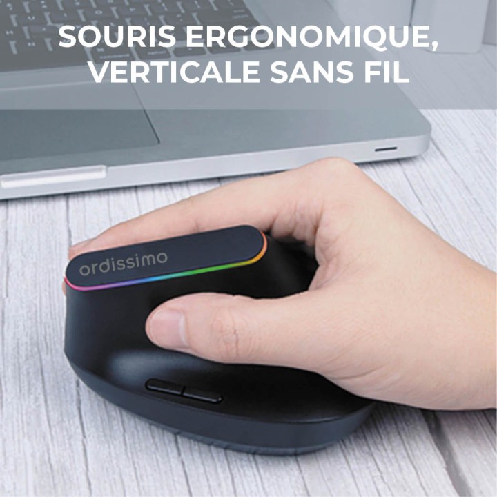 Souris Ergonomique RGB sans fil Ordissimo