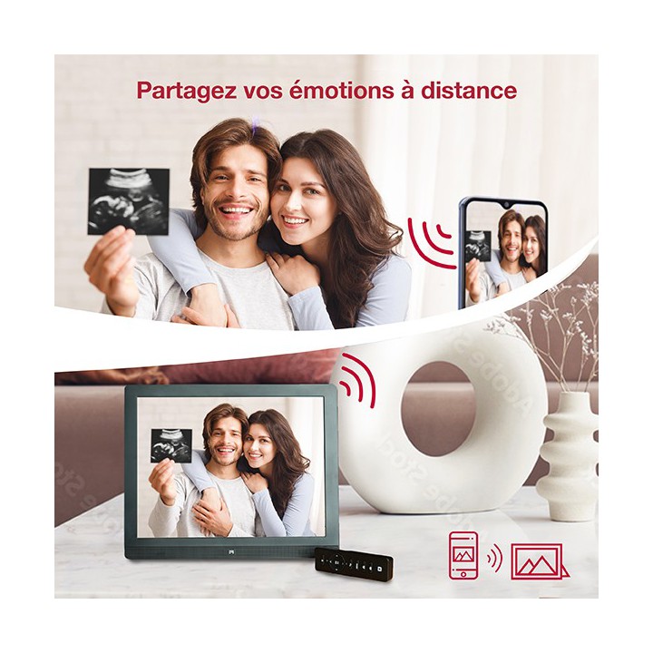 Cadre photo 15" numérique connecté intelligent Wi-Fi Pix-Star