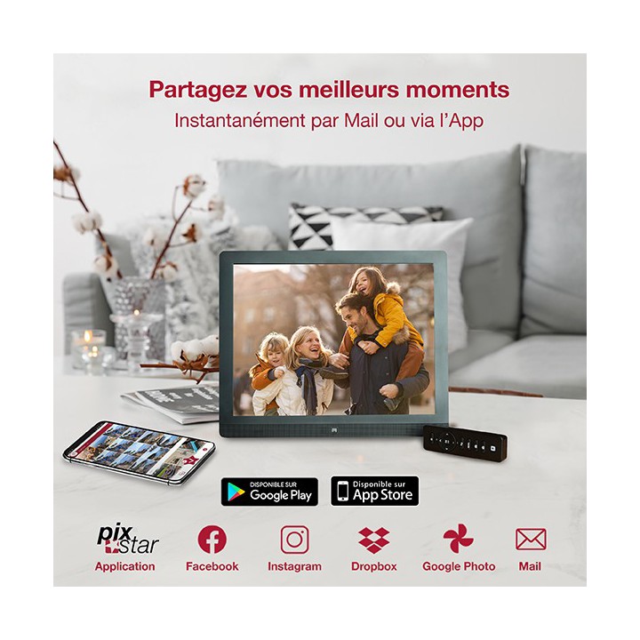 Cadre photo 10" connecté intelligent Wi-Fi Pix-Star