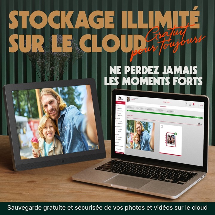 Cadre photo 15" numérique connecté intelligent Wi-Fi Pix-Star